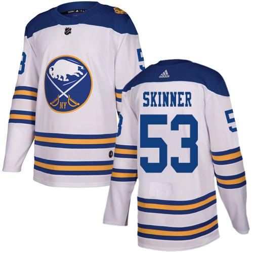 Men Adidas Buffalo Sabres #53 Jeff Skinner White Authentic 2018 Winter Classic Stitched NHL Jersey->buffalo sabres->NHL Jersey